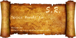 Spicz Renáta névjegykártya